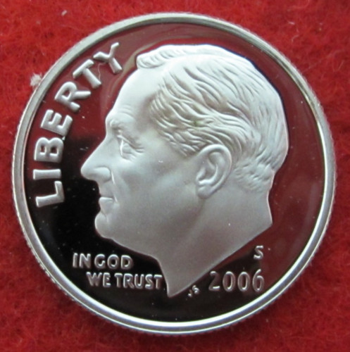 2006 silver proof roosevelt - silver,